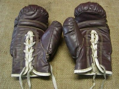 Vintage Childs Leather Boxing Gloves  Antique Old Rare  