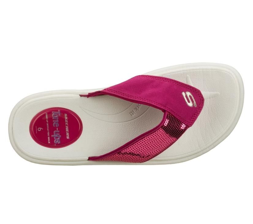 NEW Skechers Tone Ups Shadow Box Womens Thong Sandal 38701 Pink Slate 