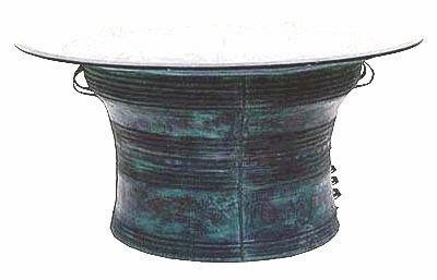 Cast Bronze Rain Drum Table Base  