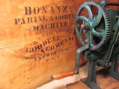 Antique GOODELL Co. Bonanza APPLE CORER PEELER 1880s  