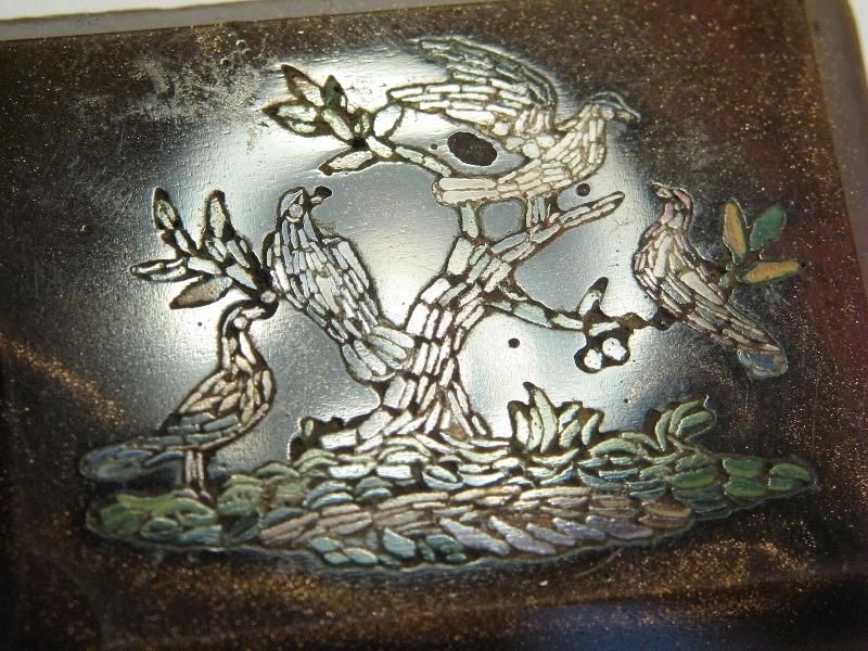 QUALITY ANTIQUE MICROMOSAIC PANEL BIRDS TREE c1840  