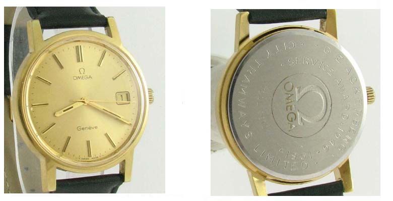 Retro 14k Gold Vintage Omega Geneve Date Watch 1973  