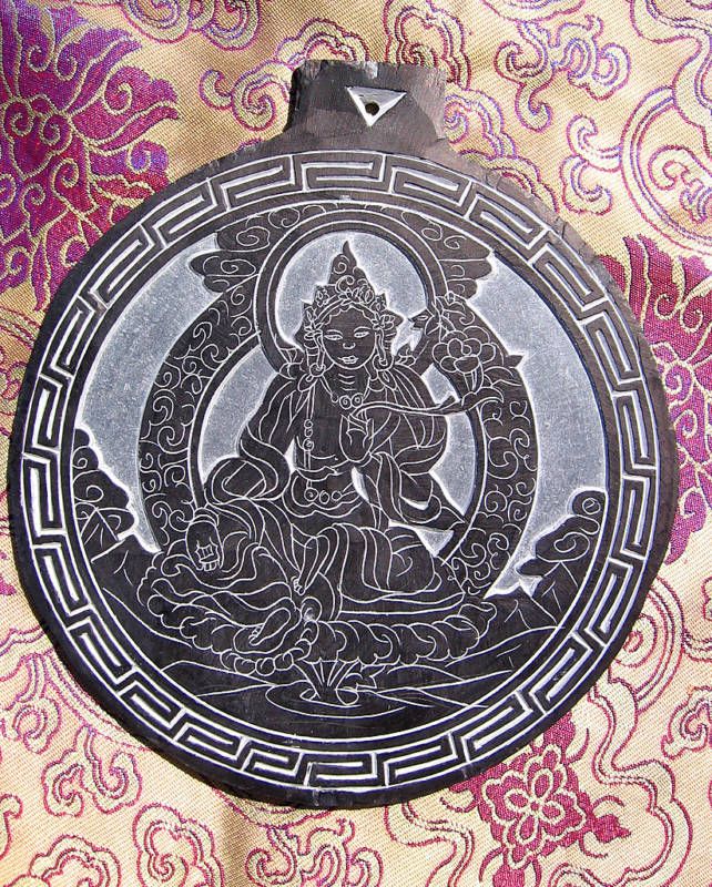 INCREDIBLE FAIR TRADE 7 HAND CARVED TIBETAN BUDDHIST STONE PLAQUE 