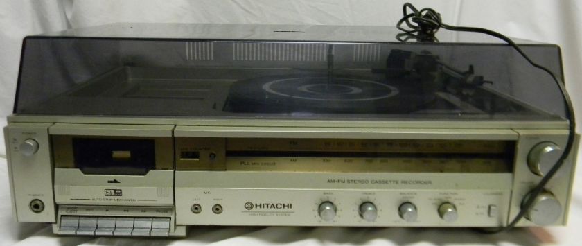 HITACHI AM FM STEREO CASSETTE RECORDER/RECORD PLAYER MODEL SDT 9330H 