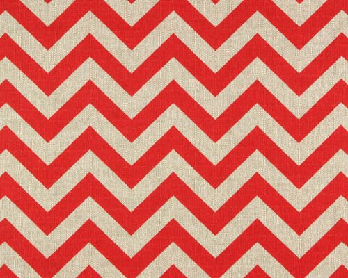 Red Chevron Fabric Zig Zag Print Curtain Fabric  