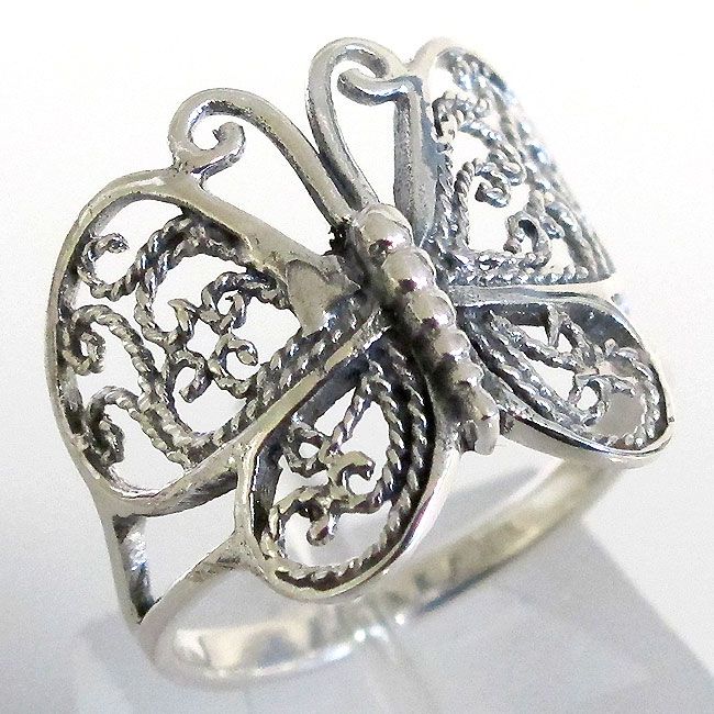 GORGEOUS BUTTERFLY PLAIN 925 STERLING SILVER RING SIZE 5.75  