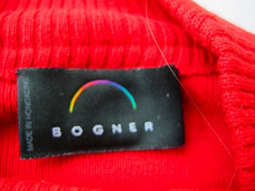 Womens Bogner Red Wool Embroidered Ski Sweater M EUC  