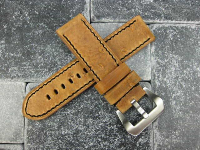 22mm NEW MOON COW LEATHER STRAP Band for PANERAI Brown  