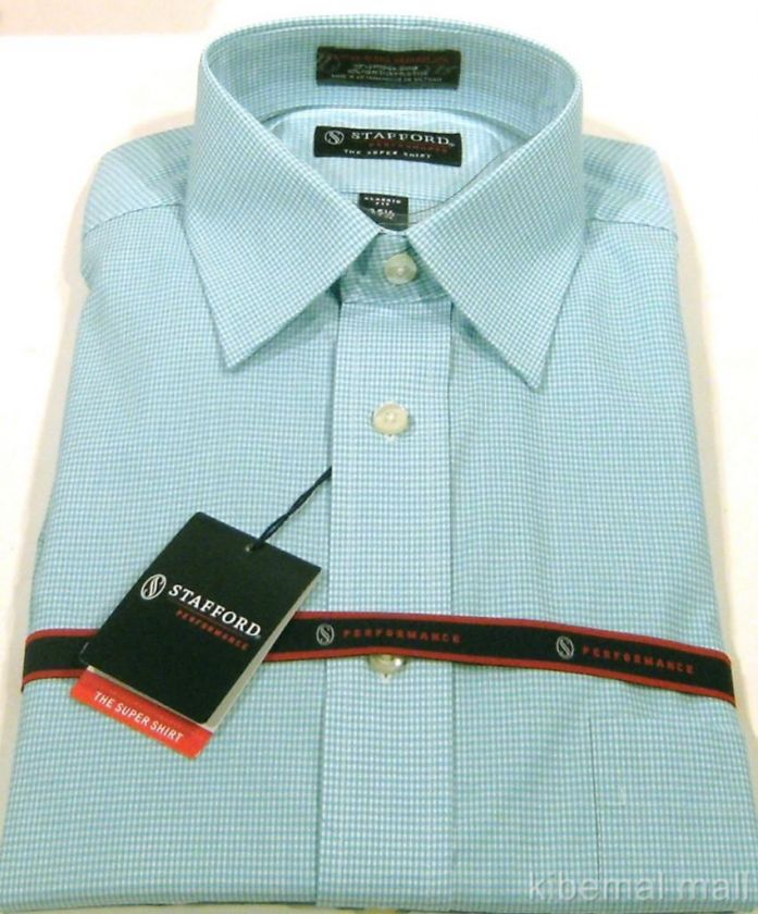 STAFFORD Mens Performance Dress Super Shirt Classic Fit~Stripes 