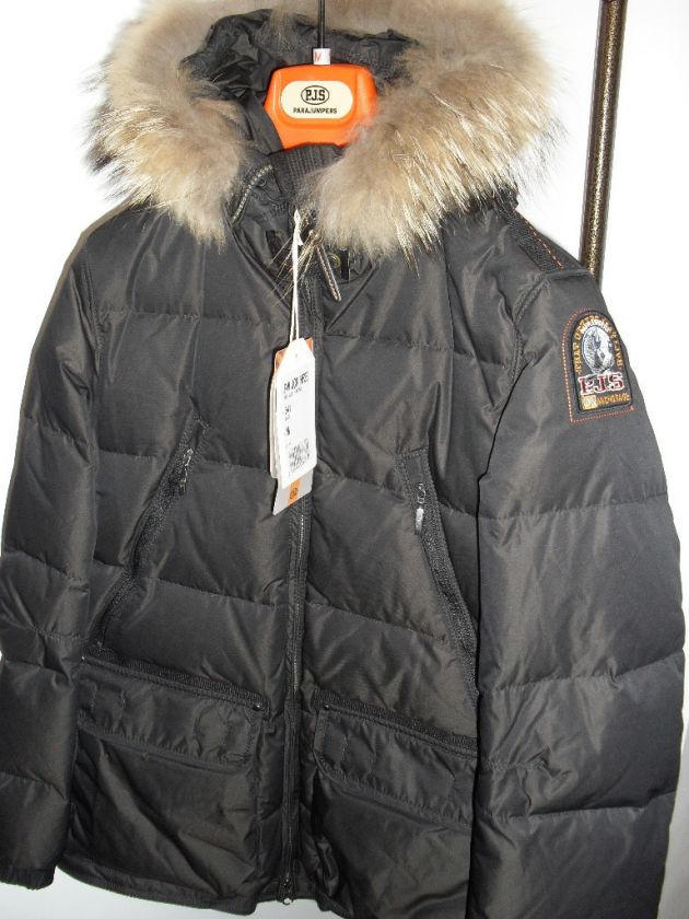 Ladies Parajumpers New Alaska Down Fill Real Fur Hood In Black Medium 