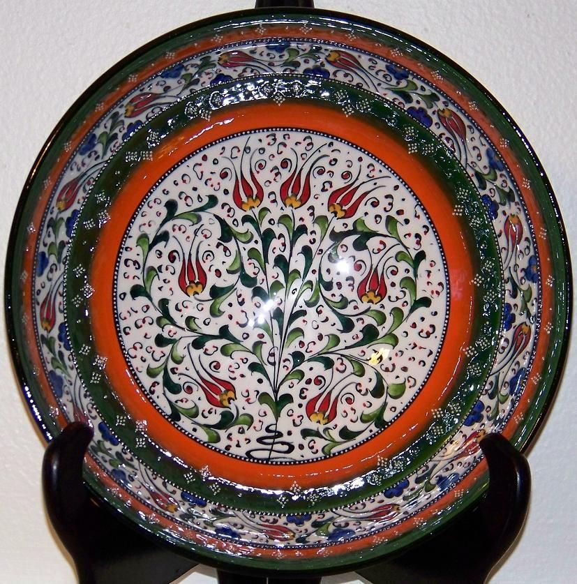 10 Handpainted & Handpainted Turkish Iznik Tulip Ceramic Bowl  