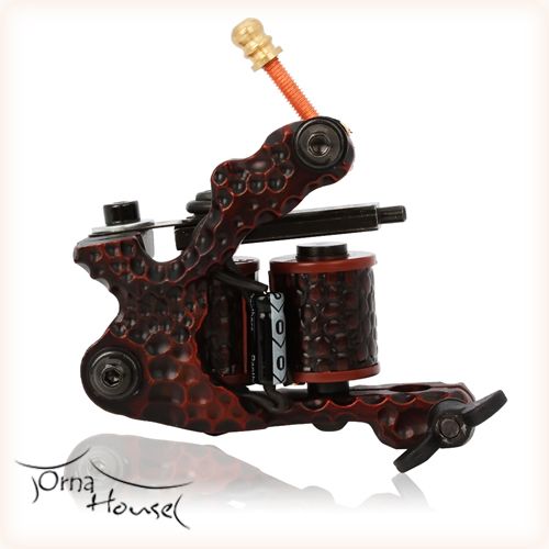 Tattoo Machine 8 Wrap Coils Liner Shader Gun Dark Red HB WGG001  