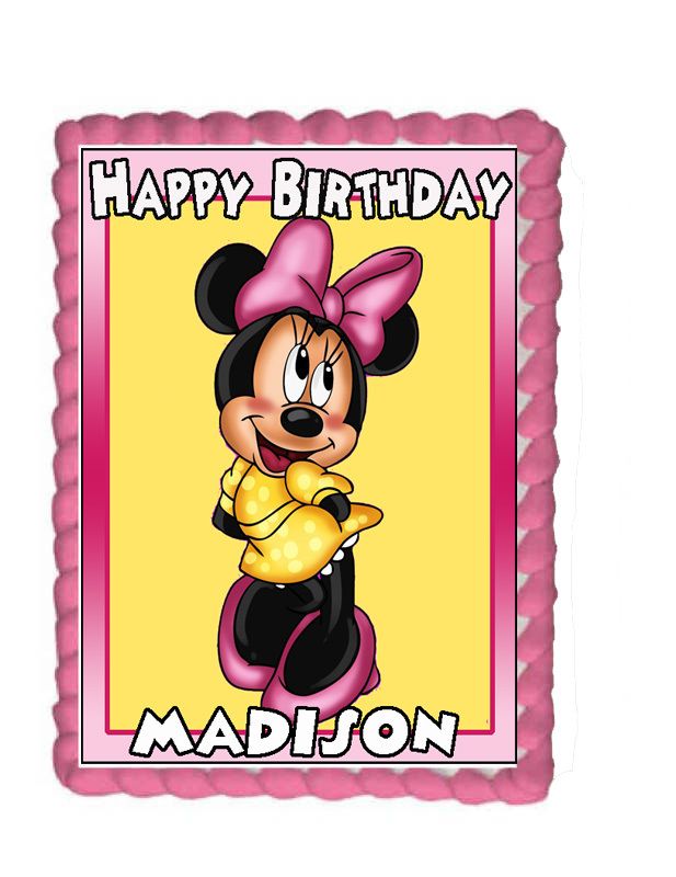 MINNIE MOUSE Edible Personalized Cake Image Supply  