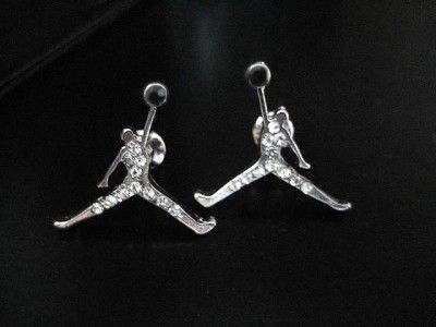 NEW AIR MICHAEL JORDAN EARRINGS BASKETBALL NBA BLACK  