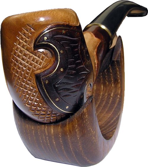 Hand Carved Author Tobacco Smoking Pipe for KNIGHT  