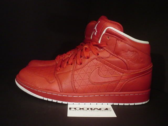 2009 Nike Air Jordan I Retro 1 QUILTED Phat Premier VARSITY RED WHITE 