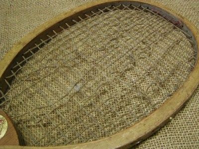 Vintage Tennis Racket  Antique Sports Old Game Wooden  