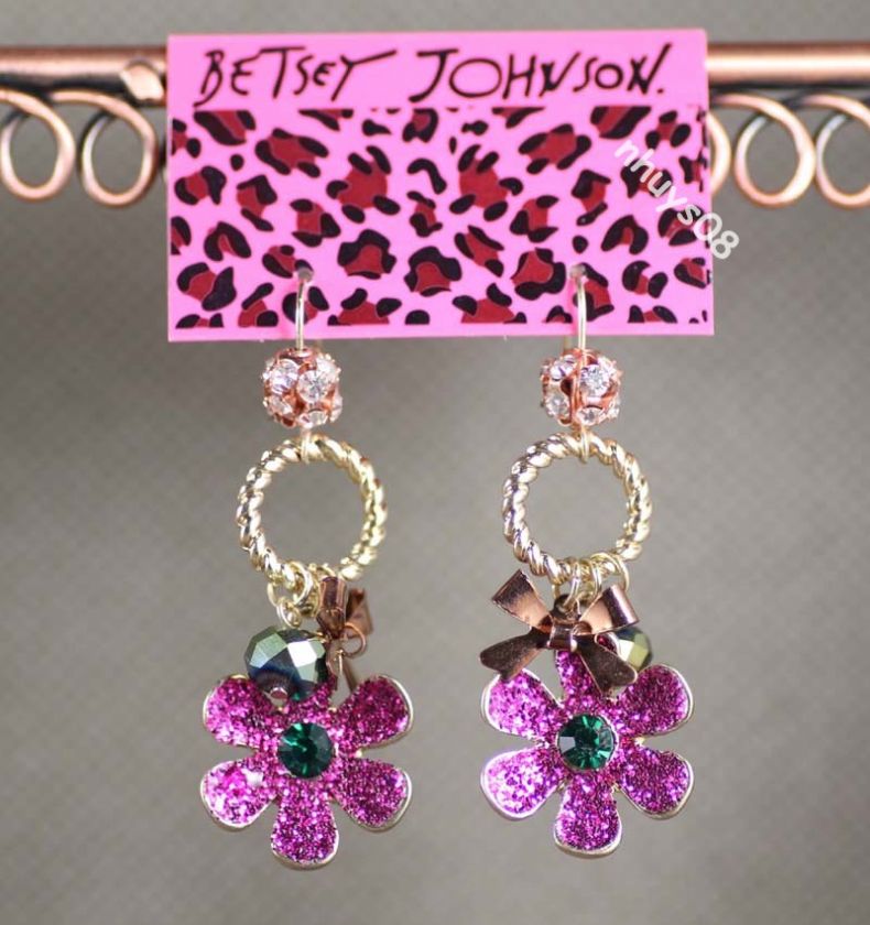 JUNGLE FLOWERS DROP BETSEY JOHNSON EARRINGS  