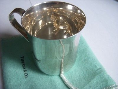 RARE Tiffany & Co. Makers Chased Sterling Silver Lamb Baby Cup