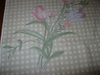 VINTAGE COTTON VERA FLORA LPRINT TABLECLOTH 96X59 & TWELVE NAPKINS 