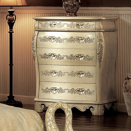 Luxury European Swan Whitewash Queen King Solid Wood Bed 4 Pc Bedroom 