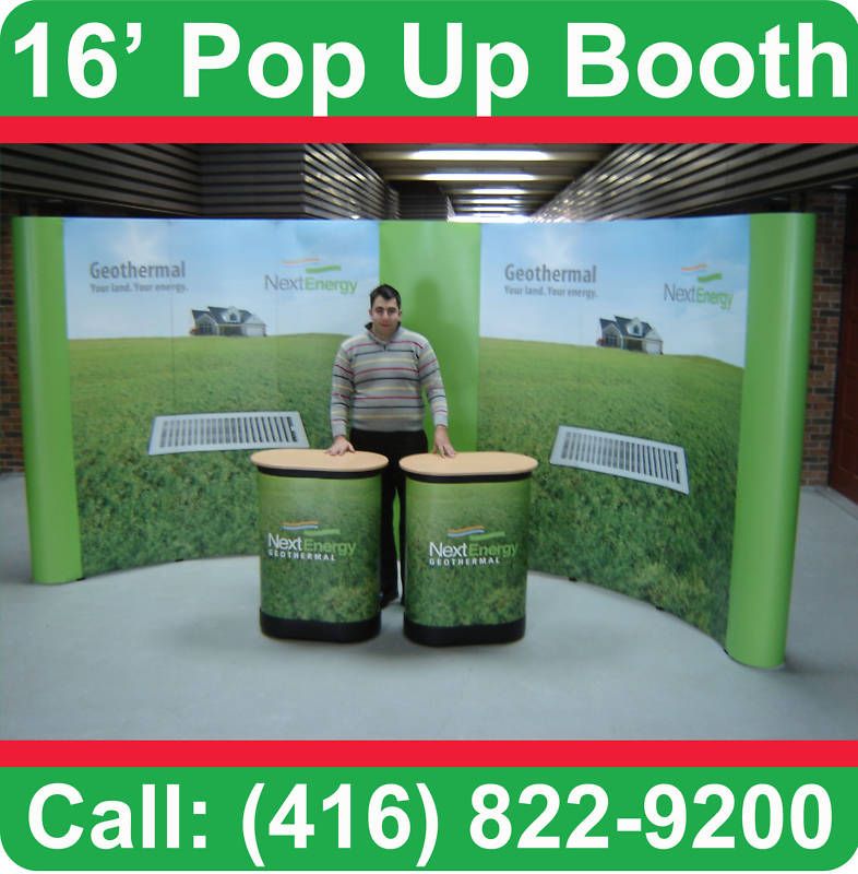 16 POP UP Wall Trade Show Stand Display Portable Backdrop Booth 