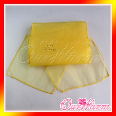 Gold Yellow Chair Cover Organza Sash Bow Wedding Party  