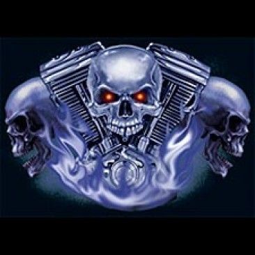 Skull And Engine T Shirt harley rider BLACK OR GRAY  