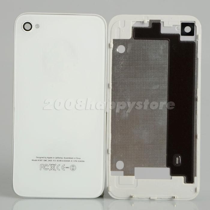 Glass Back Cover Housing Assembly for Iphone 4G White  