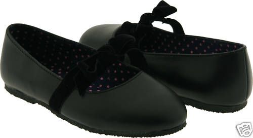 New LAmour F505 Girls Black Ballet Flat Mary Janes  