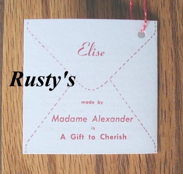 1957 1962 Madame Alexander ELISE Wrist Hang TAG  