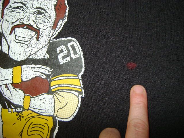 vintage PITTSBURGH STEELERS 70S ROCKY BLEIER t shirt S  