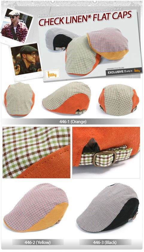 New Mens Linen Check Flat Cap Cabbie Hat Gatsby Ivy Irish Hunting Caps 