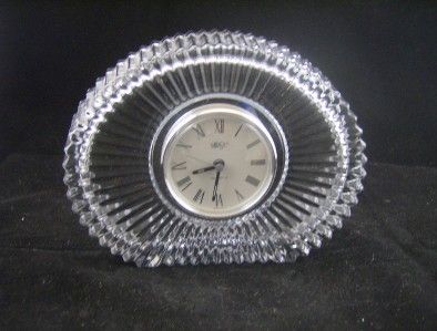 Large MIKASA CRYSTAL Ribbed Glass GERMANY SHELF CLOCK  