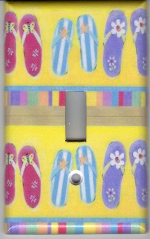 COLORED FLIP FLOPS LIGHT SWITCH PLATE COVER  