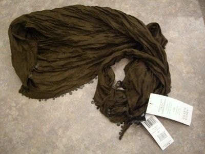 NWT EILEEN FISHER 2011 BRONZE Whisper Silk Paillettes Scarf Kerchief 