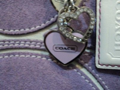 COACH ~Purple/White Suede/Leather/Charm Tassel/Limited Edition/Rare 