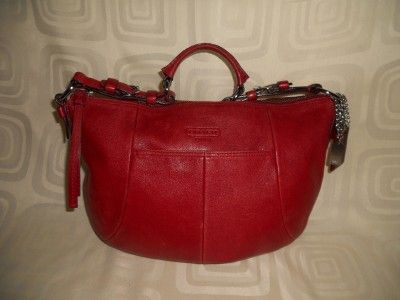 Coach 12683 Medium Red Leather Soho Hobo Handbag Shoulder Bag Purse 