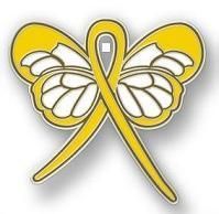 Endometriosis Awareness Yellow Ribbon Butterfly Pin  