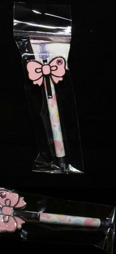 Sanrio LITTLE TWIN STARS 0.5mm Mech Pencil PINK BOW Gem  