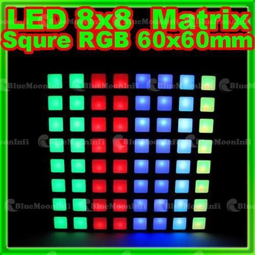 RGB Full Color Dot Matrix Squre LED 8x8 Display 60x60mm  