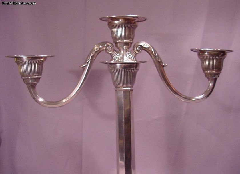   of Gorham 1907 Sterling Silver 3 Light Candelabras 58.5 Troy Ounces