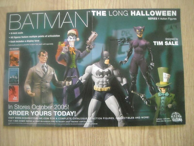 BATMAN LONG HALLOWEEN FIGURES PROMO POSTER SIGNED SALE  