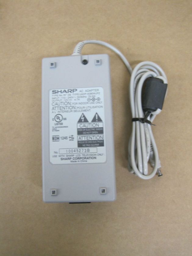 SHARP AC ADAPTER UADP A080WJPZ INPUT 110 240V OUTPUT12V 4.7A  