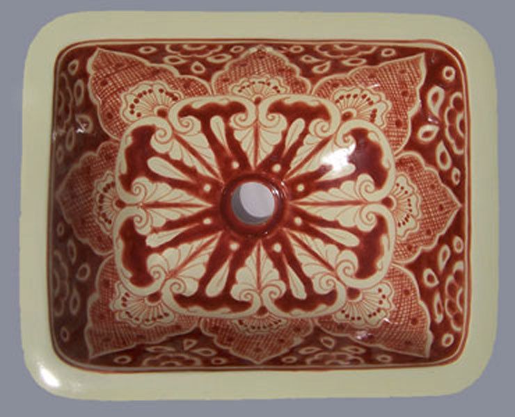 76 Mexican Ceramic Talavera (Rectangle) drop in sinks  