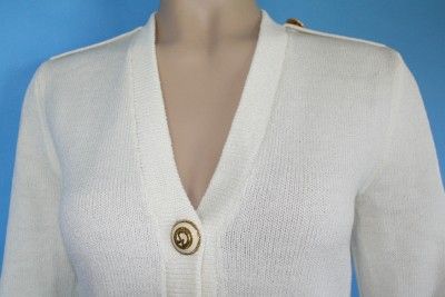 ST JOHN SEPARATES SANTANA KNIT WHITE SUIT JACKET BLAZER SZ S 4 6 