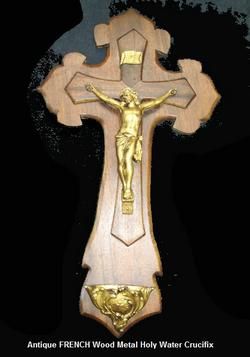 Large RARE FRENCH Antique JESUS CHRIST Crucifix of Wood  