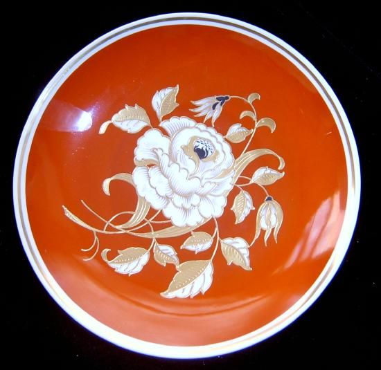 Red White Germany Goldrelief Schau Bach Kunst Plate  