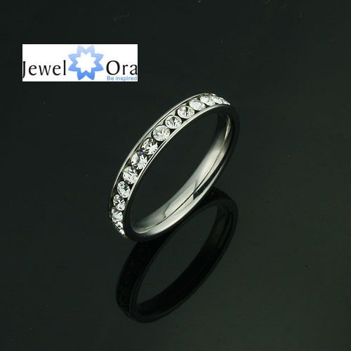   Charming 316L Stainless Steel .1CT Channel Set Eternity Lady Ring