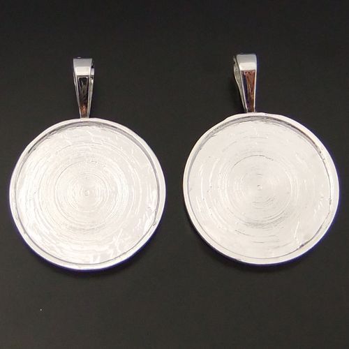 Silver round photo frame(inner size25*25mm) 10pcs 05427  